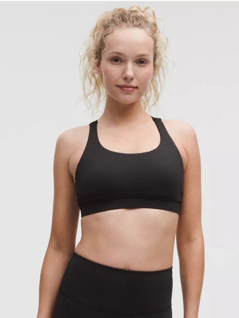 lululemon athletica Black Scoop-Neck Sports Bra